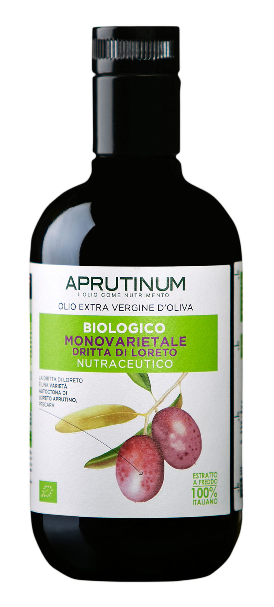 Organic dritta di Loreto, monovarietal nutraceutical extra virgin olive
